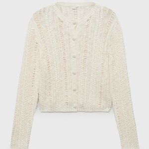 BNWT MANGO OPENWORK KNIT CARDIGAN SIZE M
